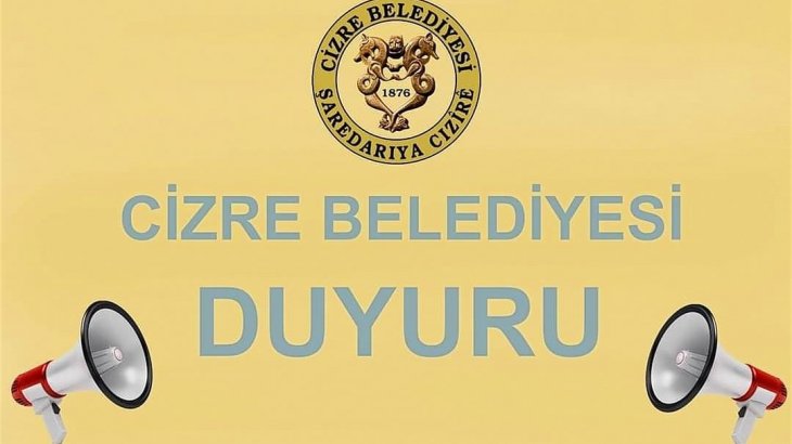 CİZRE BELEDİYESİ SU VE KANALİZASYON MÜDÜRLÜĞÜNDEN DUYURU